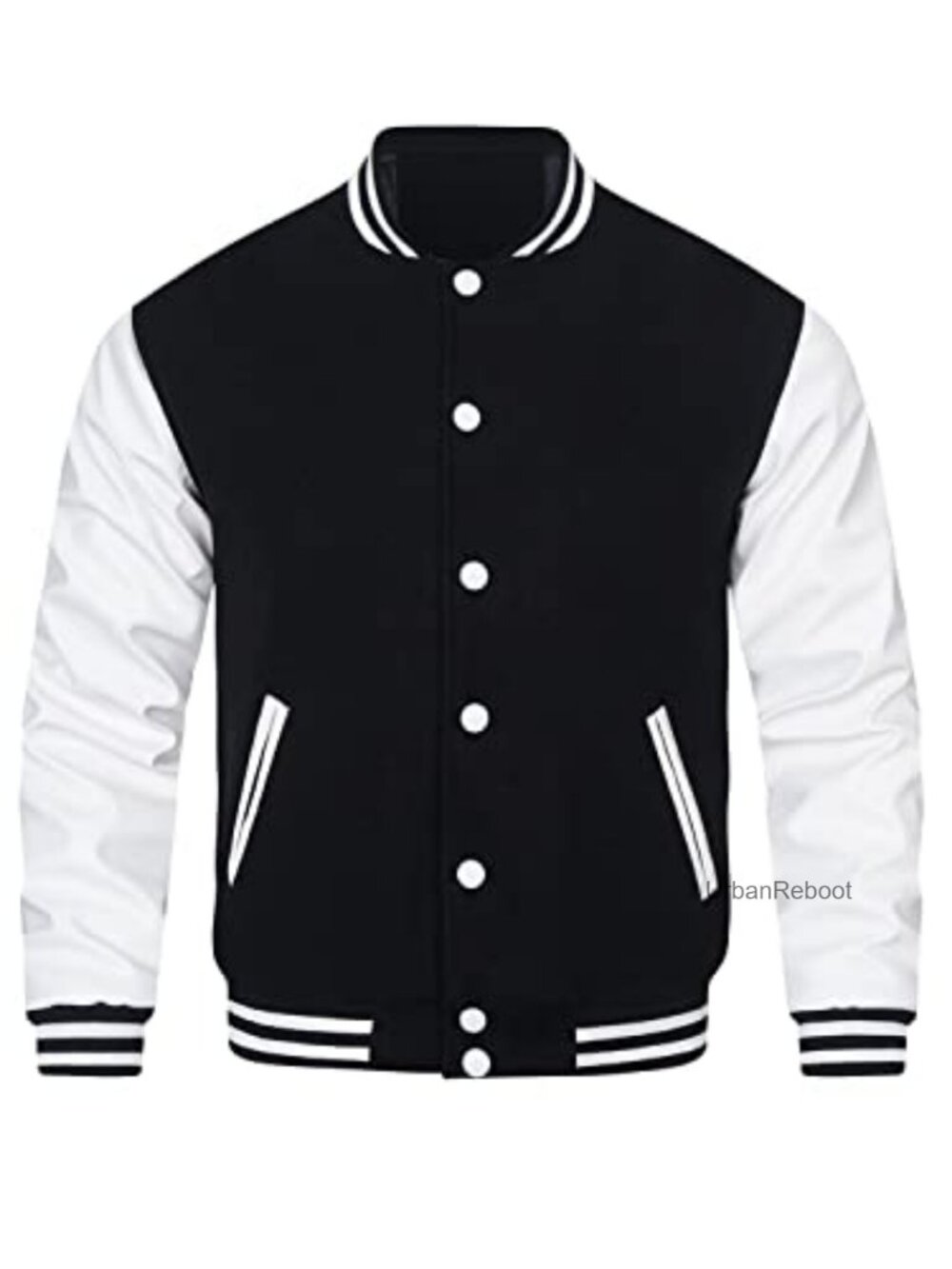 Mens Varsity Jacket Faux Leather Sleeve Letterman
